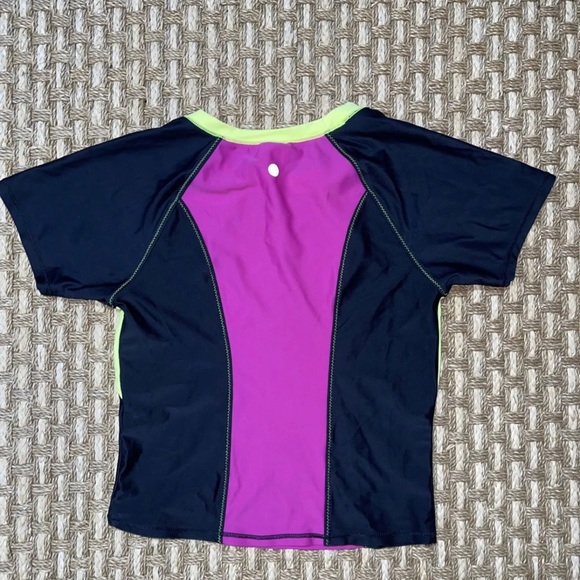 Zella Girl Rash guard Swim Shirt  50+ UPF Big Girls Sz 14 Years Color block NWOT - Picture 2 of 3
